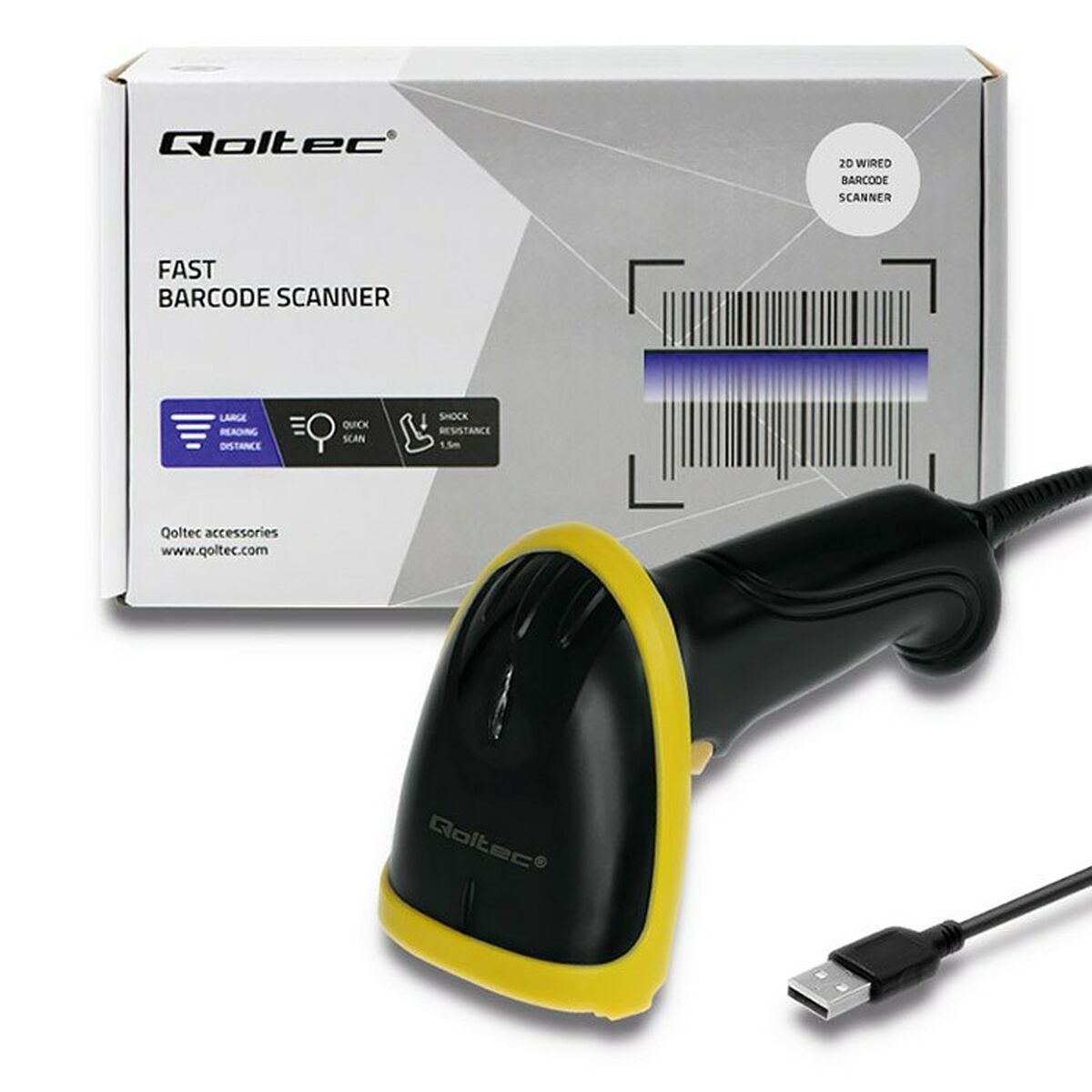 Leitor de códigos de barras Qoltec 50867